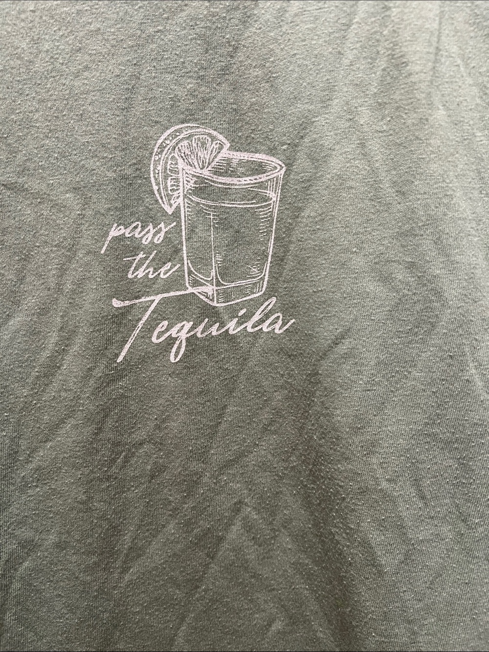 Pass the Tequila Graphic Tee - Olive Green